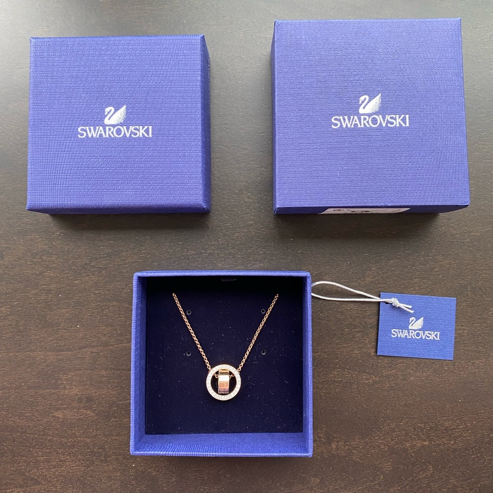 SOLD Swarovski Hollow Pendant - Rose Gold - Picture 1 of 11